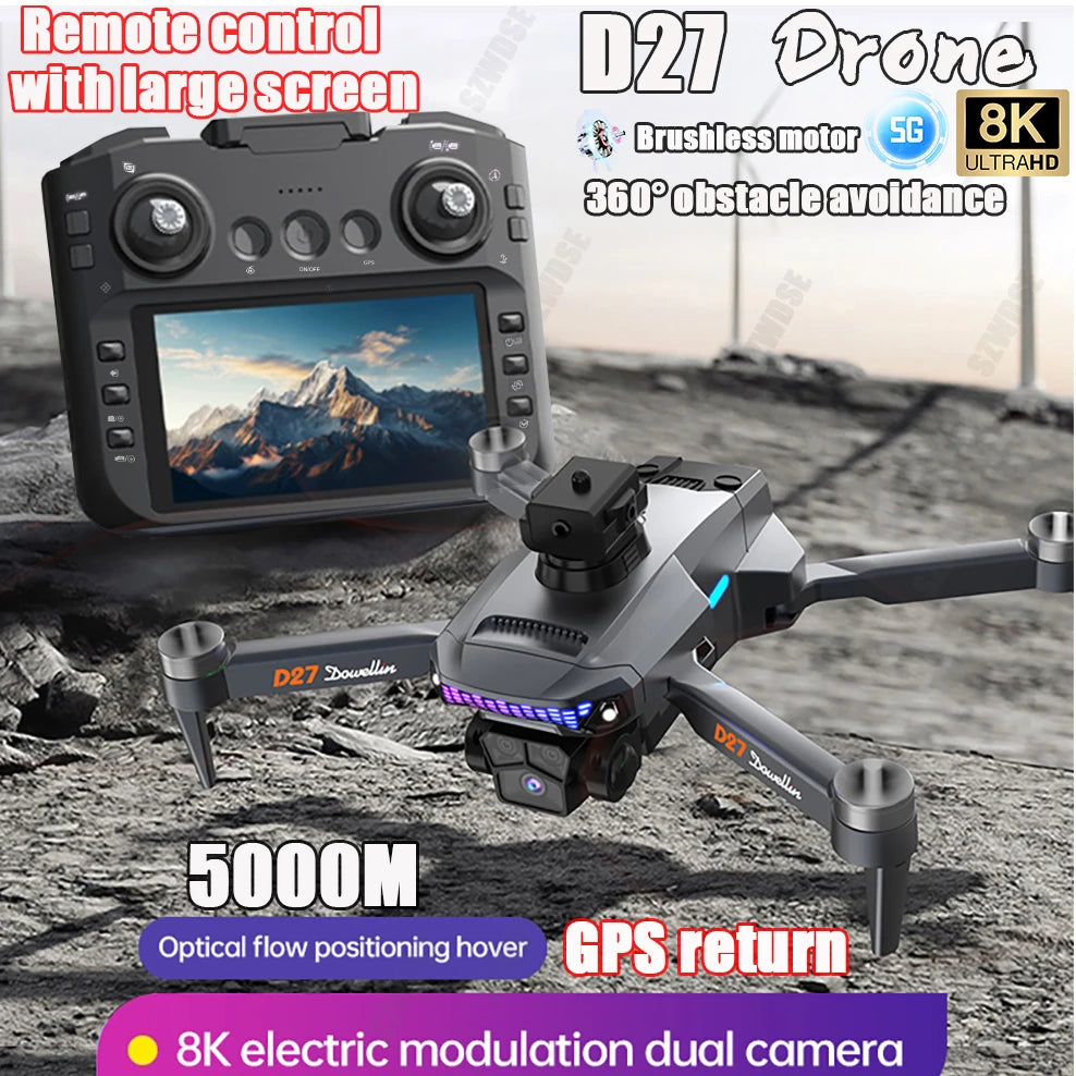 💚 Drone D27  5G Image Transfer GPS 8K HD Camera Obstacle Avoidance 💚