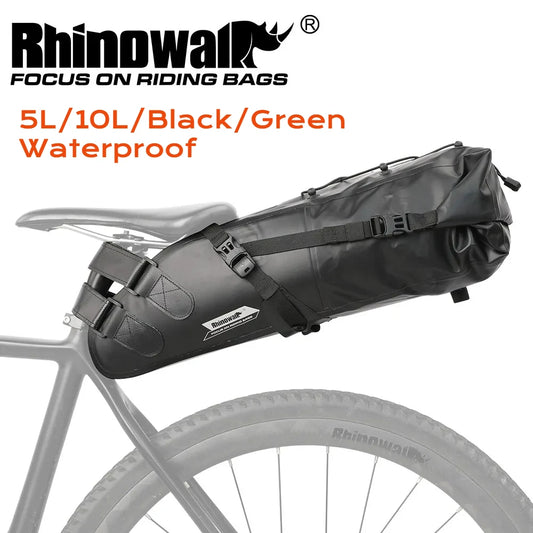 Bicycle Saddle Bag 100% Waterproof 5L-10L Seat Bag Rack Bag RHINOWALK