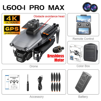 💚Camera Drone L600 Pro-1 Max 3-Axis 4K HD Brushless Motor GPS 5G WIFI 💚