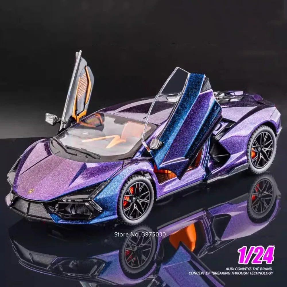 1/24 Revuelto Sports Car Diecast Model Doors Open Sound + Lights