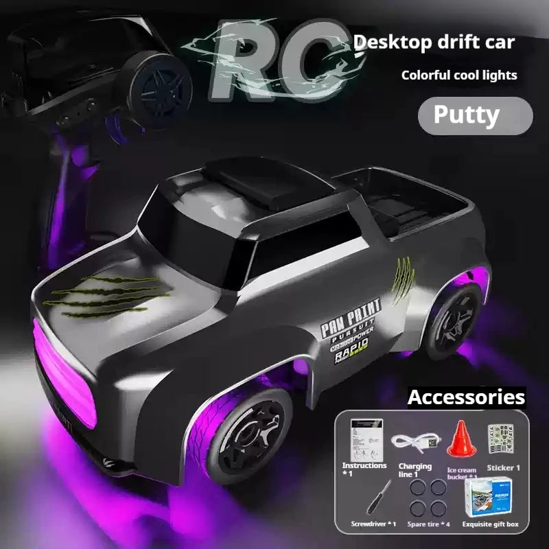 💚 1:64 Mini Desktop Remote Control Four-Wheel Drive High-Speed Drift Racer 💚