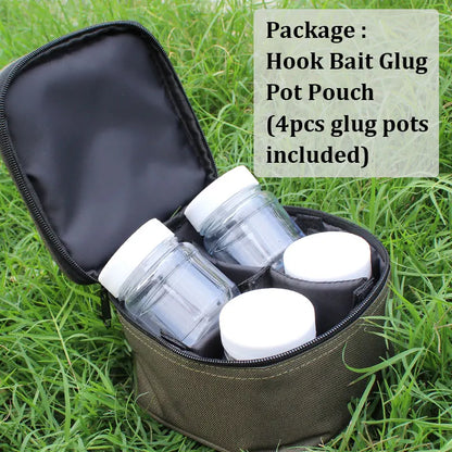 Carp Fishing Glug Pots and  Carry Bag for Carp, Coarse, Method Feeder Fishing.