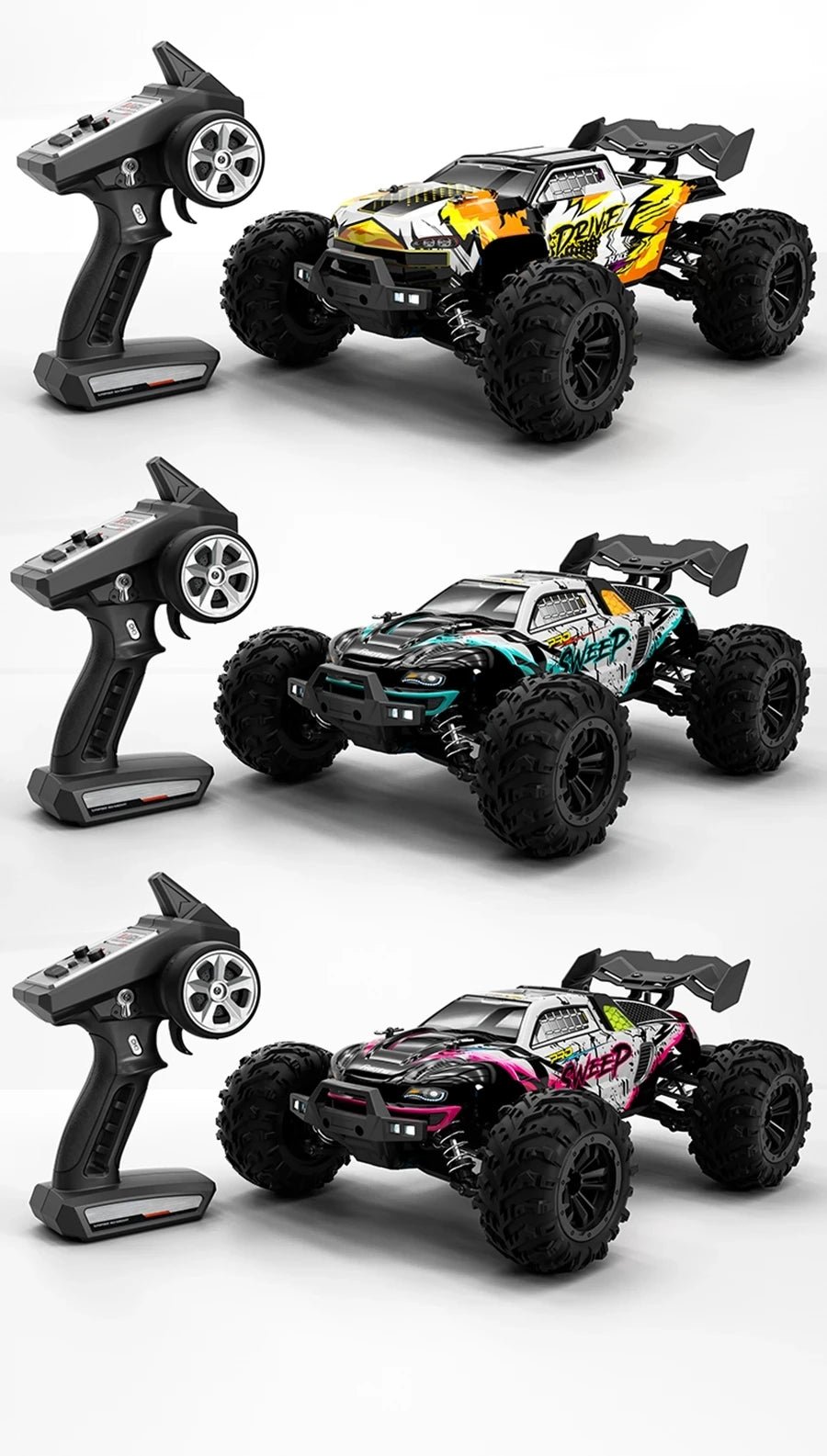 RC Cars Super Brushless 80KM or Brushed 50KM/H 4WD with LED Light