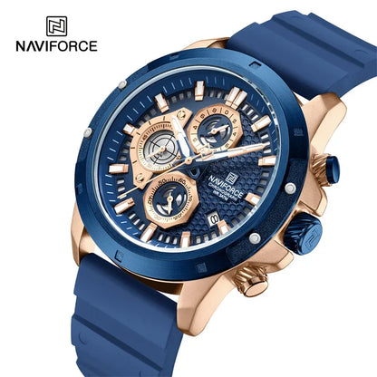 NAVIFORCE Men's Watch Silicone Strap Waterproof Quartz Wristwatches