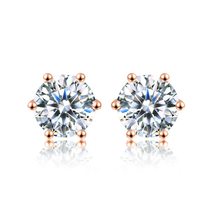 Stud Earrings Moissanite Gemstone 0.5ct-2ct D Colour Certified Moissanite