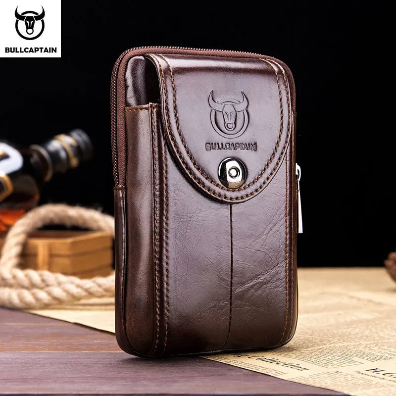 Phone Holder Genuine Leather BULLCAPTAIN Leather Waist Holster.