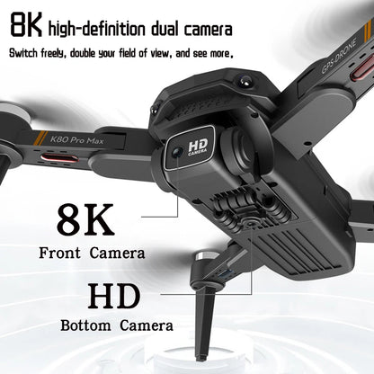 Drone 8K Professional Dual Camera GPS 20 Mins Max Flight Time. Drone K80 Pro Max*