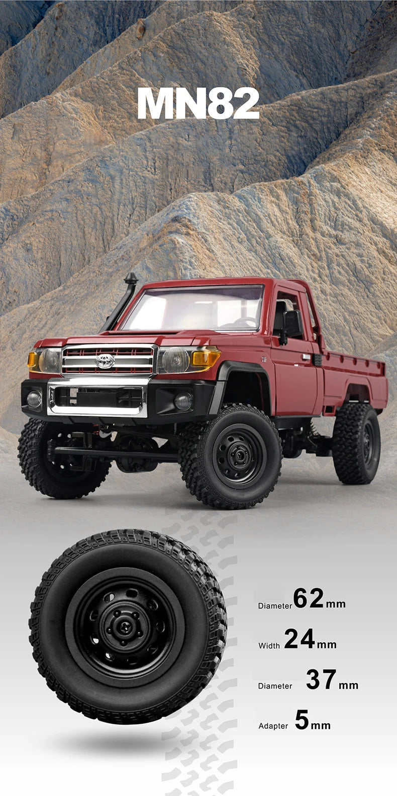 Retro RC Car With LED Lights Full-scale Simulation LC79 Pro 4WD+