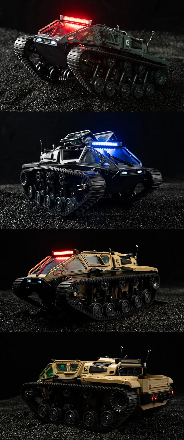 💚 RC Tank JJRC C8812 LED Lights Tracked Tank Off-Road Vehicle 💚