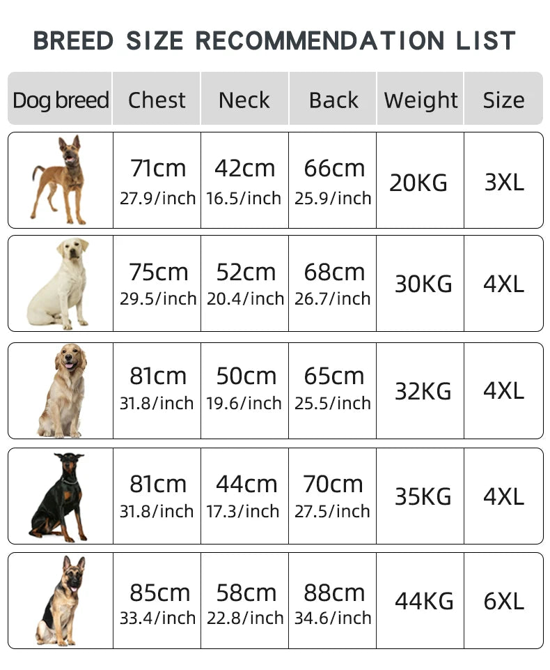 Dog Coat Waterproof for Medium Large Dogs. MEASURE YOUR DOG