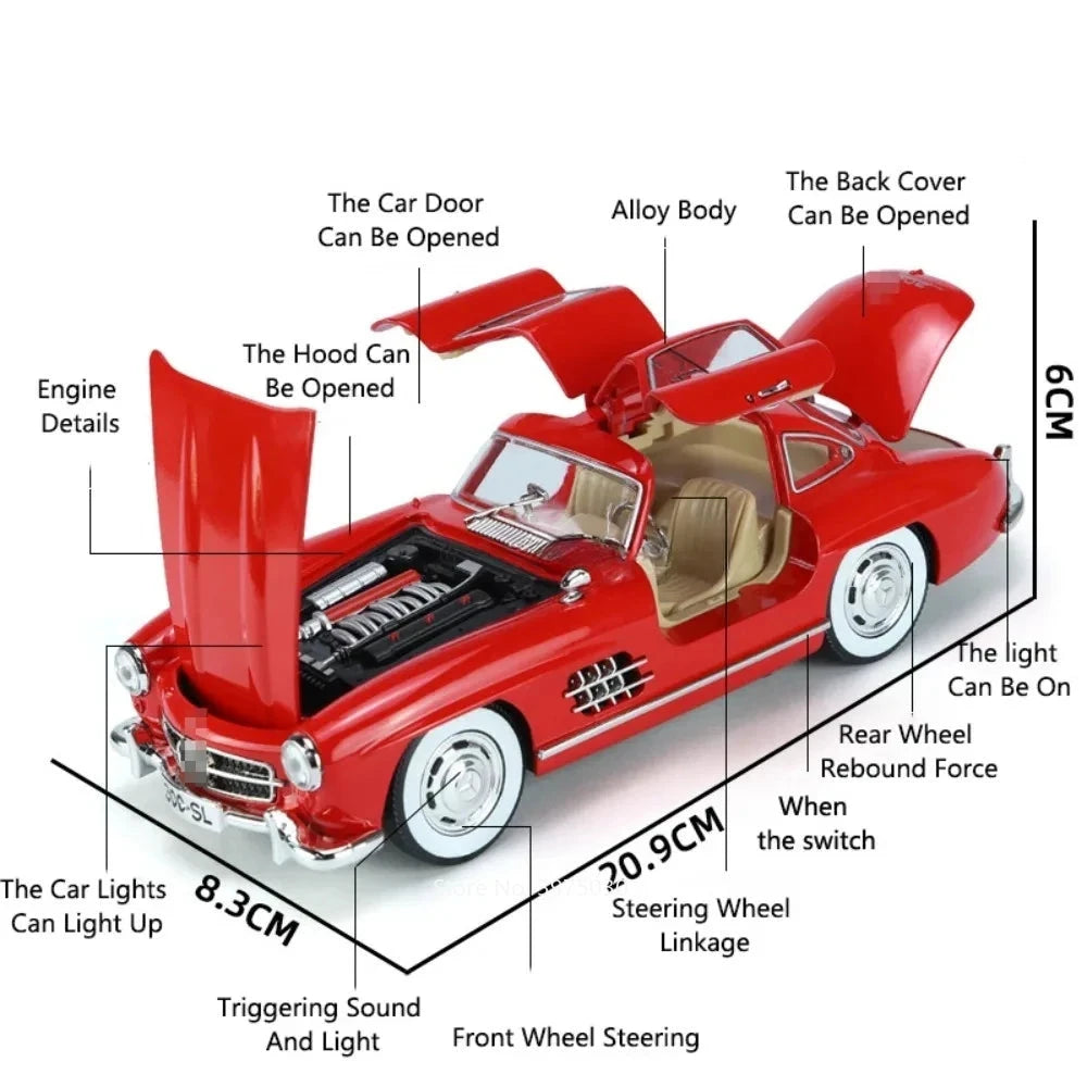 1/24 300SL Model Alloy Diecast with Pull Back Sound and Lights