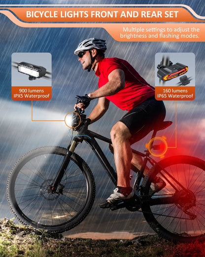 Camluxy Rechargeable Bike Lights Front and Rear Set Ultra Bright. Turn Signals*