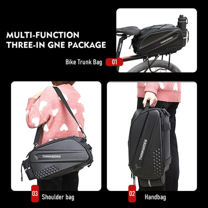 Bike Bag Hard Shell, 14L Large Capacity Hunch Bag with Rain Cover by ThinkRider .