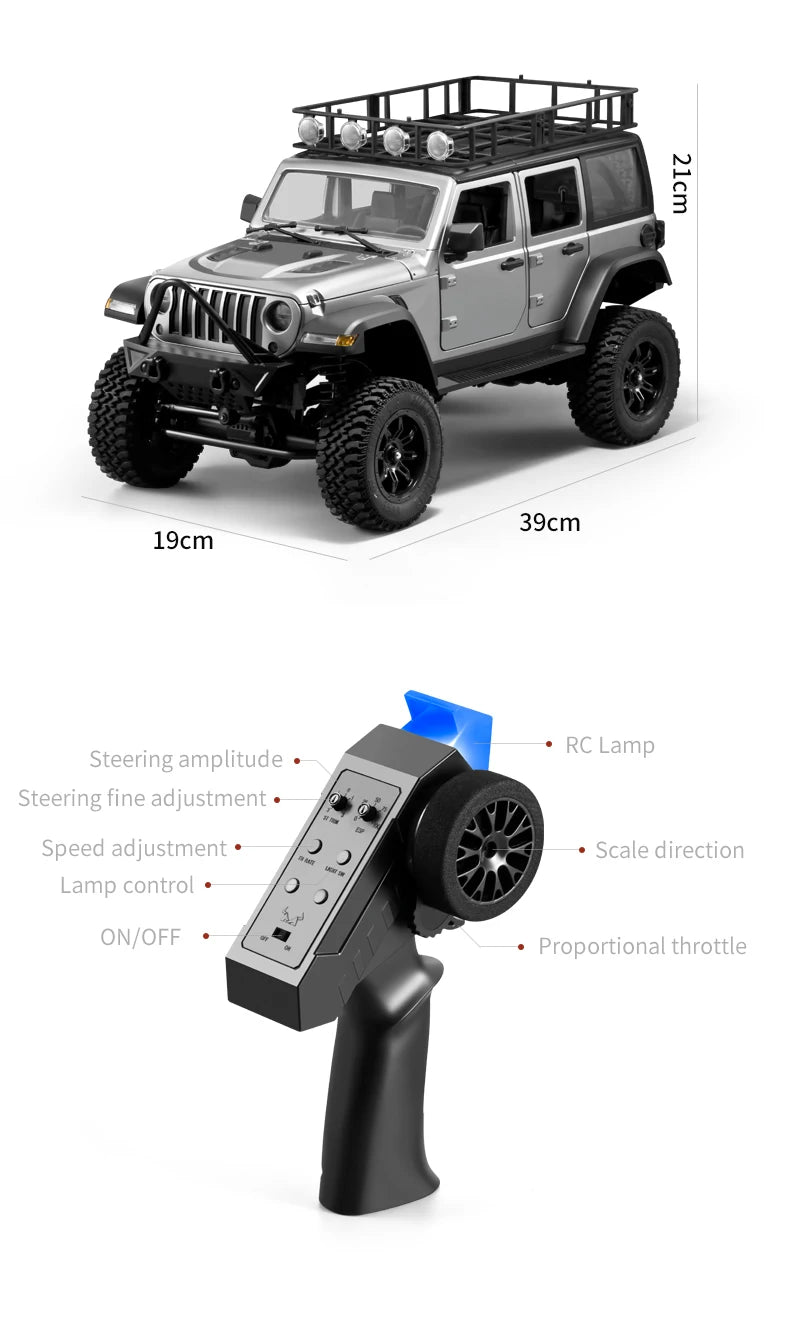 RC Crawler 4x4 MN128 2.4G Climbing Buggy Professional with LED Lights #