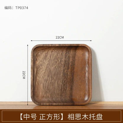 Japanese Acacia Wooden Tray Solid Wood Tea Trays