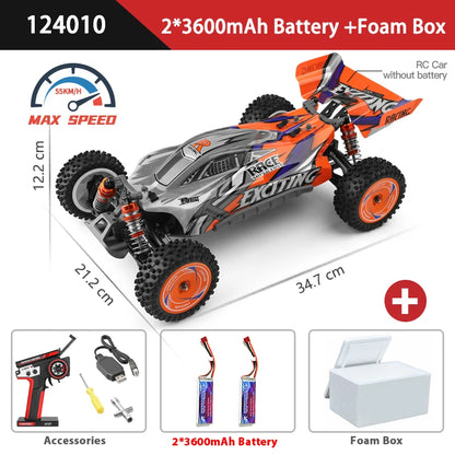 WLtoys 124010 55KM/H RC Car Professional Racing 4WD Off-road High Speed