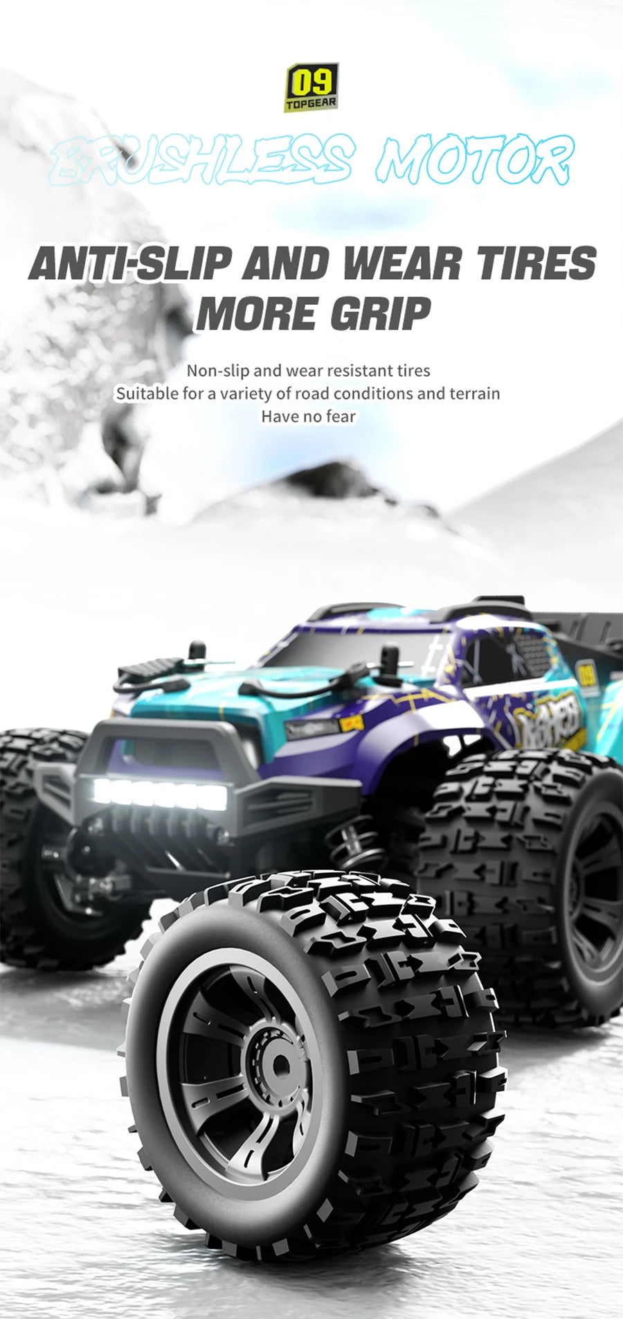 Remote Control Monster Truck 4WD Off Road RC Racing 40KM/H High Speed