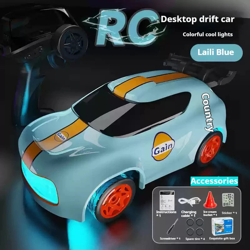 💚 1:64 Mini Desktop Remote Control Four-Wheel Drive High-Speed Drift Racer 💚