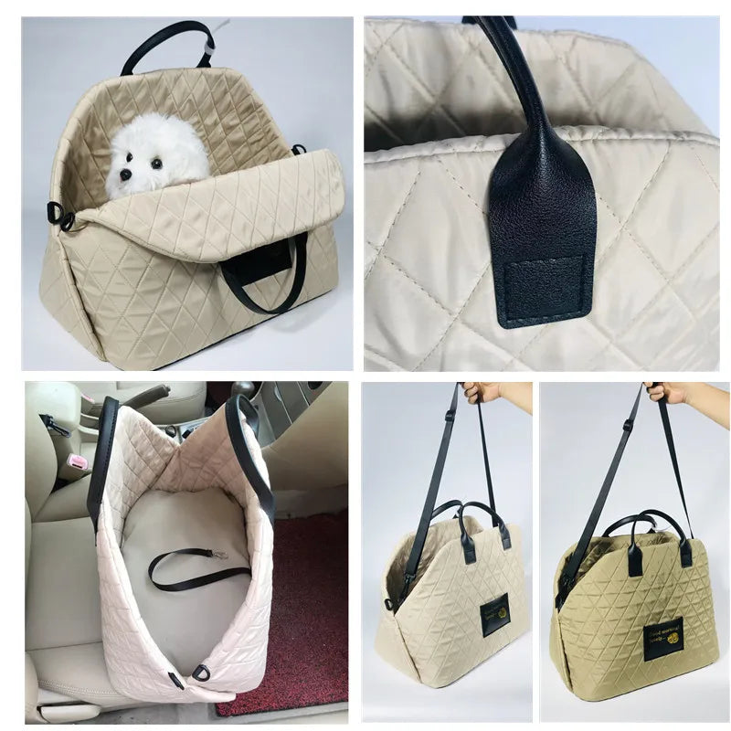 Dog or Cat Car Seat Protector. Portable Soft fabric Pet Carrier.