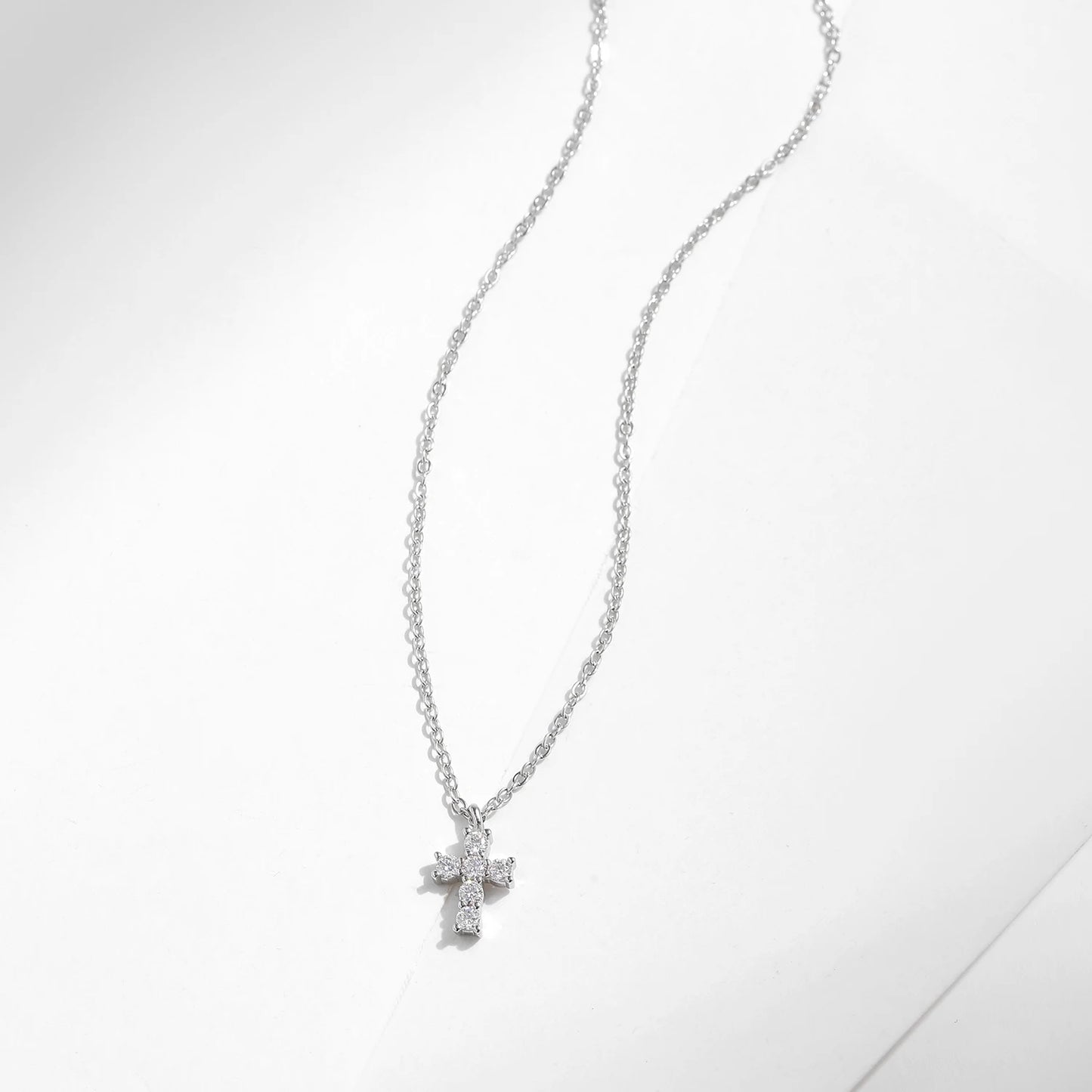 Pendant Necklaces D Colour Moissanite 925 Sterling Silver Cross Link Chain