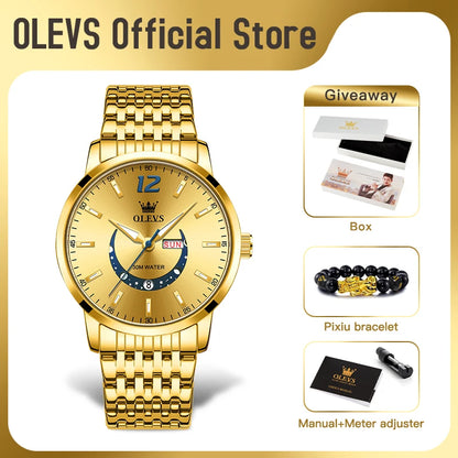 Men's Watch OLEVS TY710 Crescent Shaped Dial Waterproof Luminous