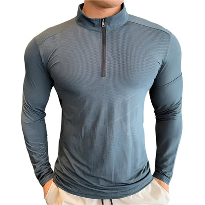 Mens Fitness Training T shirt Gym Workout Compression Sweatshirt