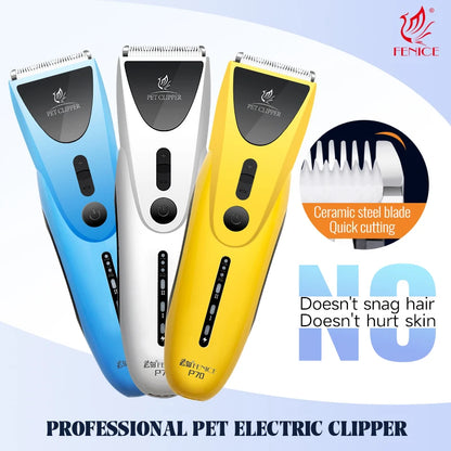 Dog Hair Clipper Trimmer Shaver Set. Electric Low Noise Grooming Rechargeable