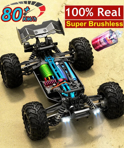 RC Cars Super Brushless 80KM or Brushed 50KM/H 4WD with LED Light