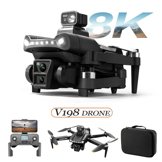 Drone Camera V198 GPS 8K Pro HD Camera + Brushless + LASER Obstacle Avoidance