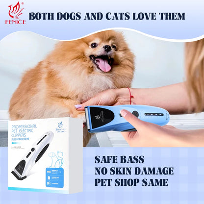 Dog Hair Clipper Trimmer Shaver Set. Electric Low Noise Grooming Rechargeable