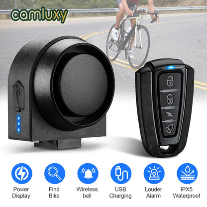 Bicycle Vibration Alarm USB Charging Motorcycle Bike Wireless Alarm System