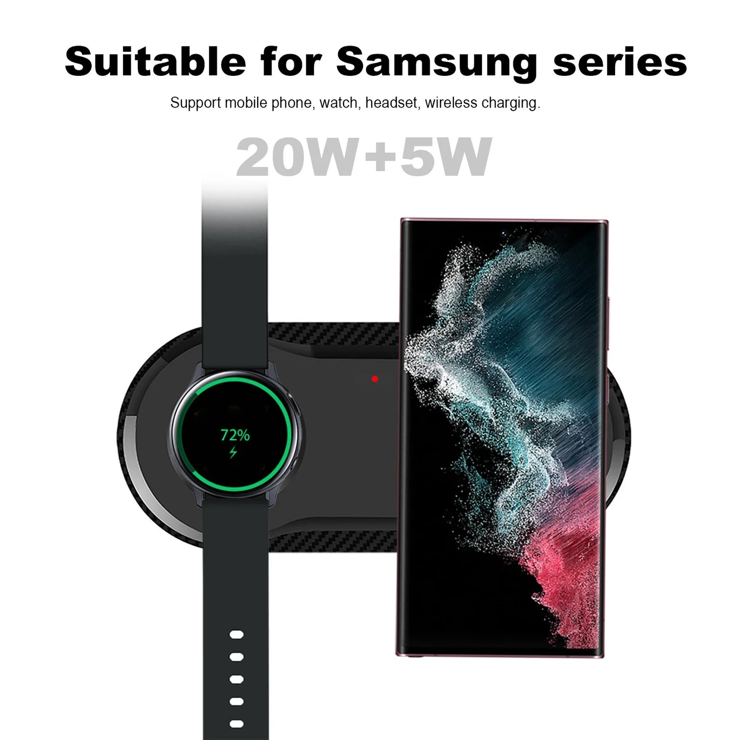 Wireless Charger 2 in 1 Station for Galaxy - Samsung