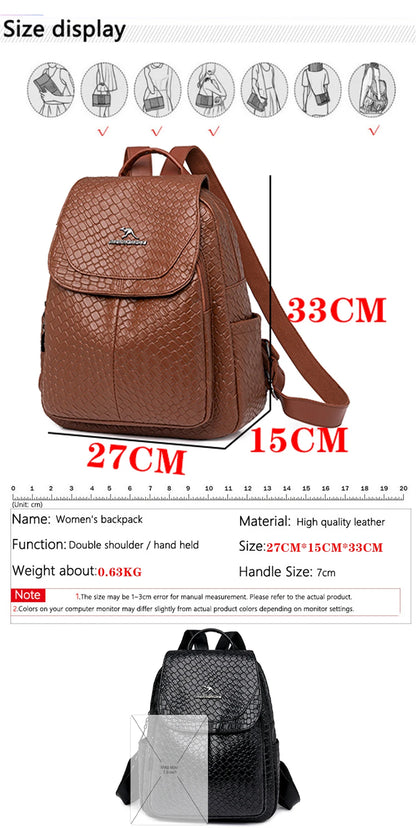 Leather Backpack High Quality Design Rucksack. PU Leather