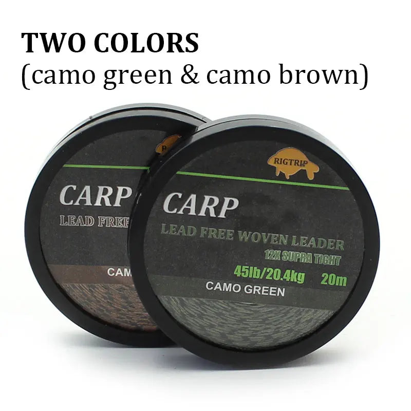 20m Camouflage Green Carp Fishing Line Uncoated Braid for Hair Rig 45LB