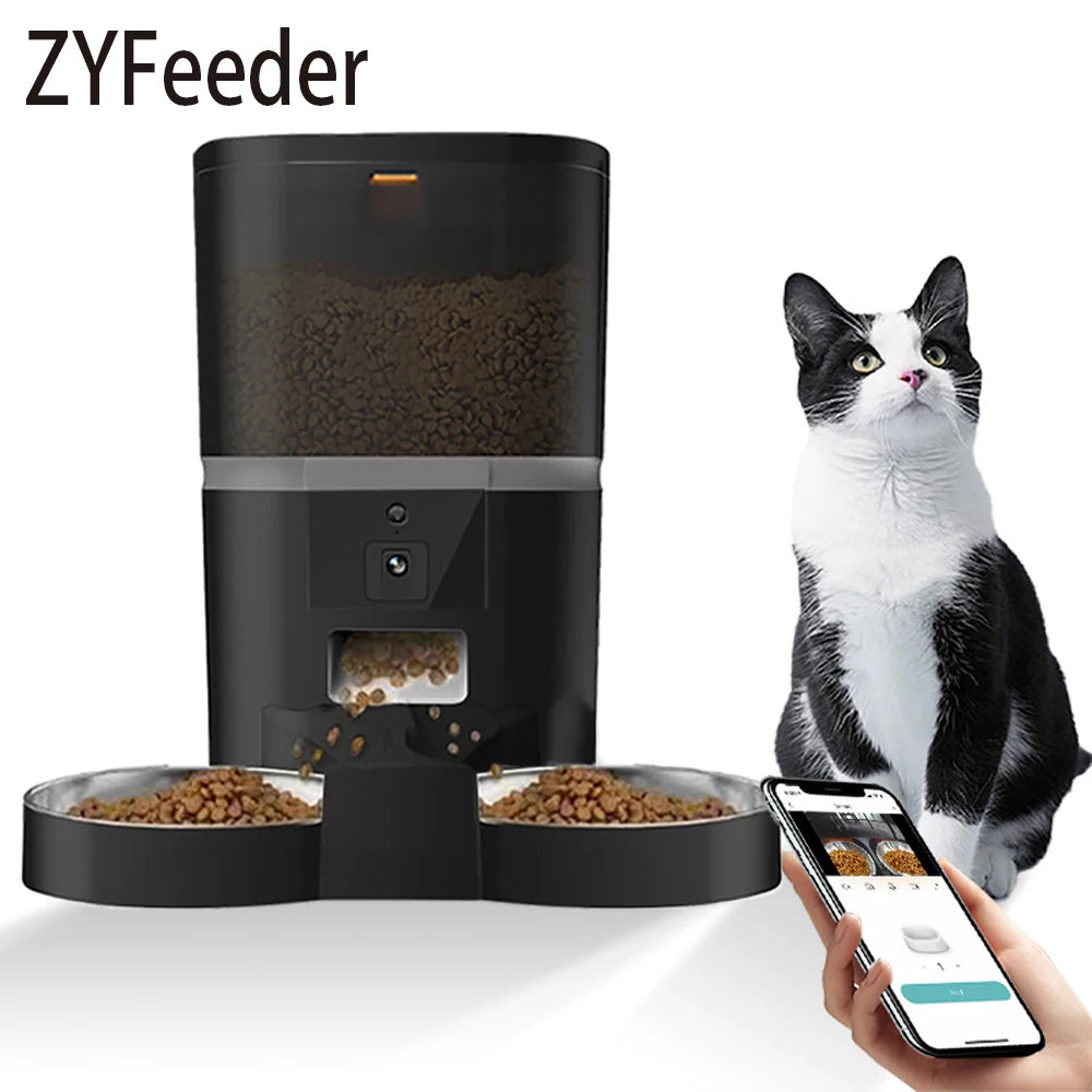 Smart Pet Feeder Cats Small Dogs Food Dispenser With Camera.