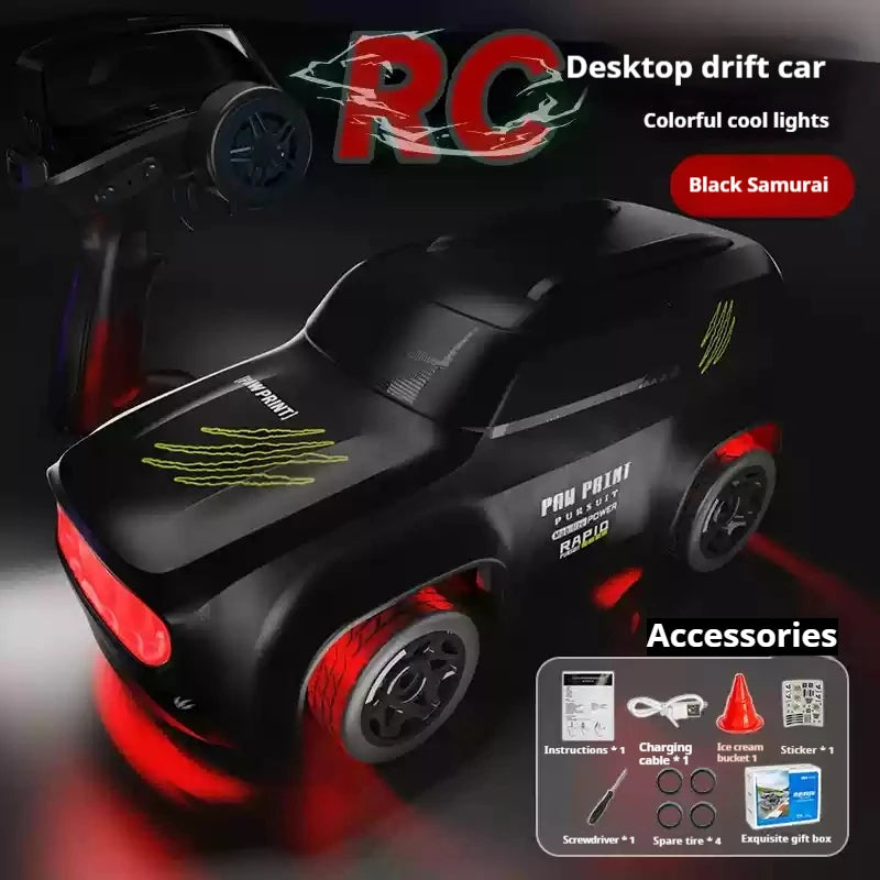 💚 1:64 Mini Desktop Remote Control Four-Wheel Drive High-Speed Drift Racer 💚