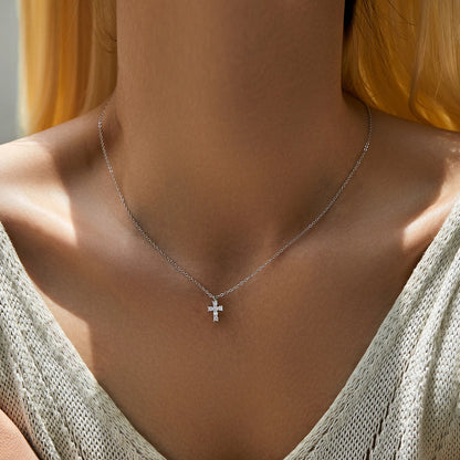 Pendant Necklaces D Colour Moissanite 925 Sterling Silver Cross Link Chain