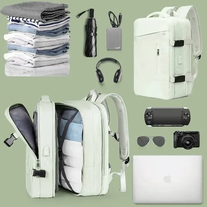 Backpack Expandable Travel Laptop Large Capacity Oxford Material