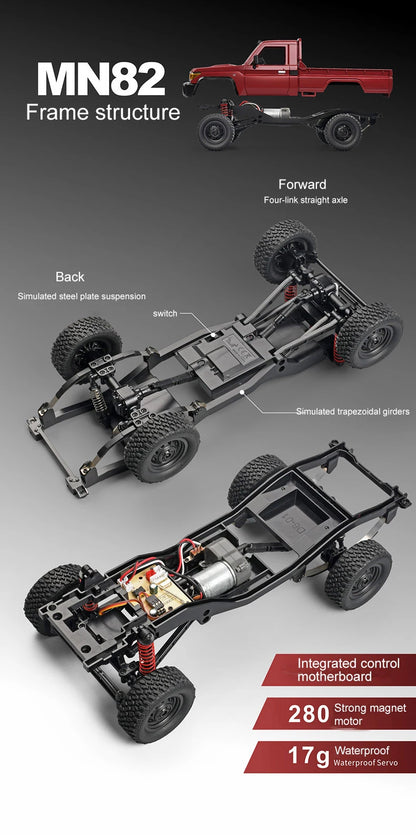 Retro RC Car With LED Lights Full-scale Simulation LC79 Pro 4WD+