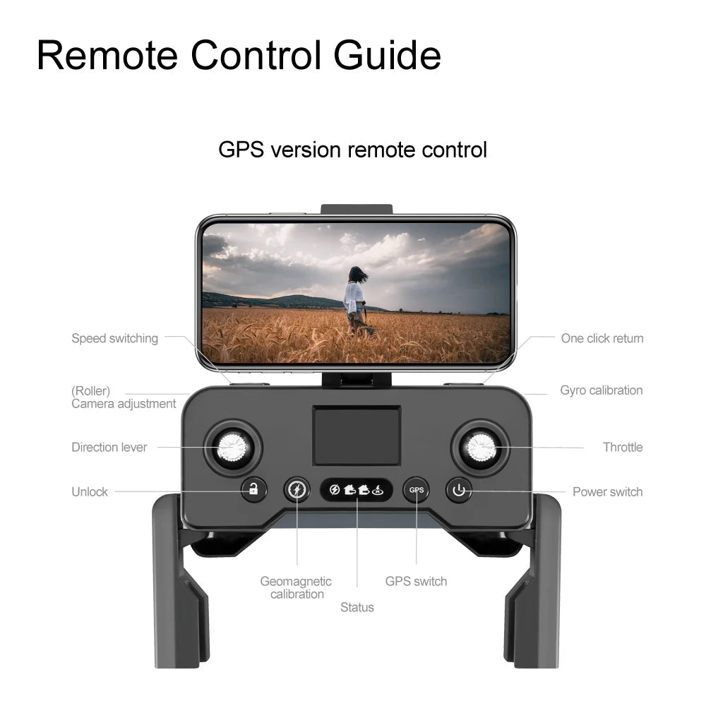 V168 Drone Pro Three Camera 8K Wide Angle GPS Four-way Obstacle Avoidance