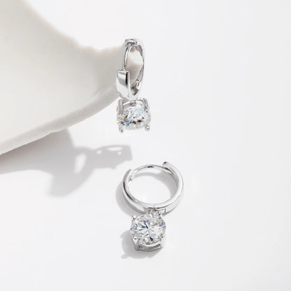 1.0CT D Colour Moissanite Hoop Earrings 925 Sterling Silver