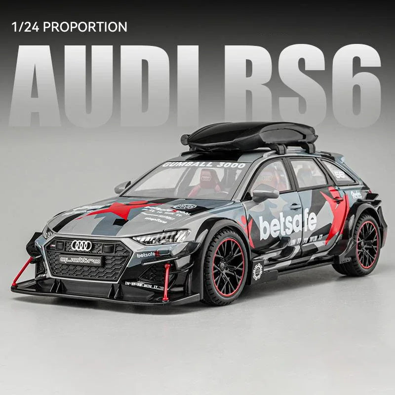 1:24 Audi RS6 DTM Modified Vehicle Alloy Model Wheel Steering Sound and Light*