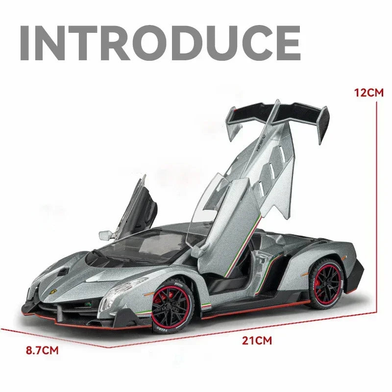 1:24 Lamborghinis Veneno Poison Supercar  Model Sound and Lights