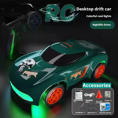 💚 1:64 Mini Desktop Remote Control Four-Wheel Drive High-Speed Drift Racer 💚