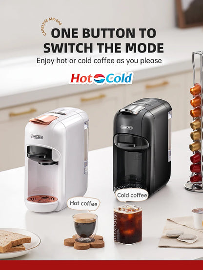 Coffee Machine 5 in 1 Multiple Capsule Cafelffe Coffee Machine Hot/Cold 19 Bar