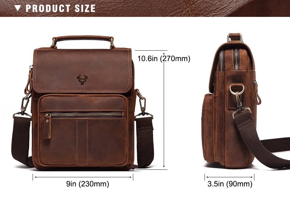 Genuine Leather Shoulder Bag Luxury Business Messenger Bag