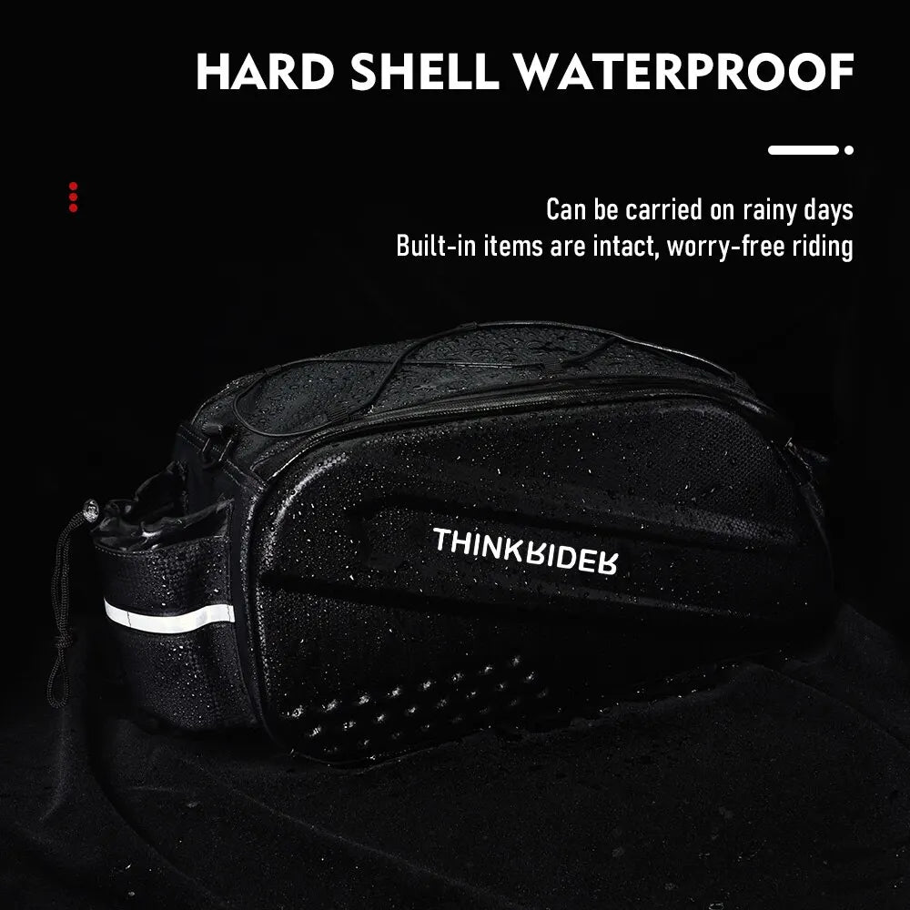 Bike Bag Hard Shell, 14L Large Capacity Hunch Bag with Rain Cover by ThinkRider .