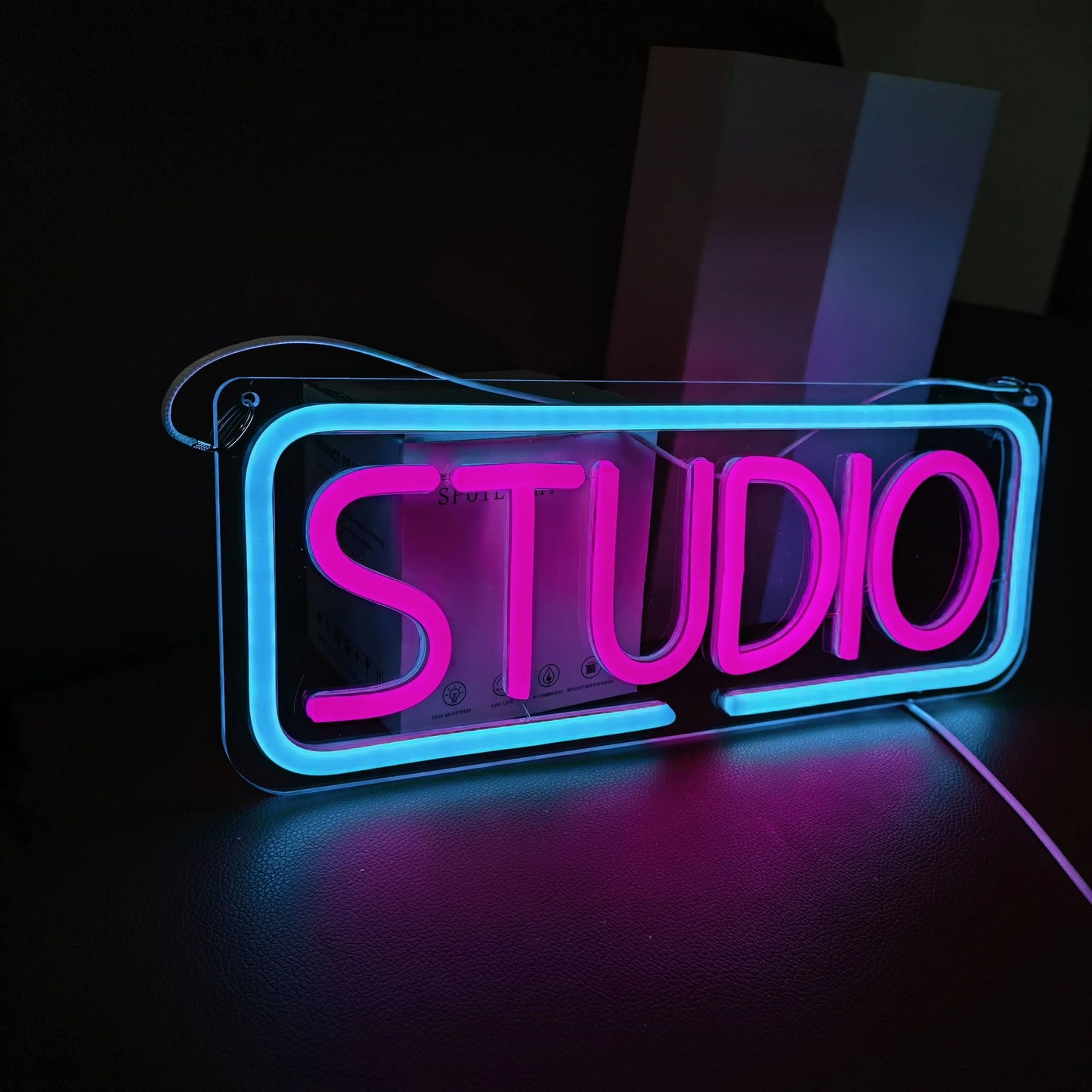 Music Studio Neon Sign LED for Bar, Bedroom, Party, Club, USB Powered.