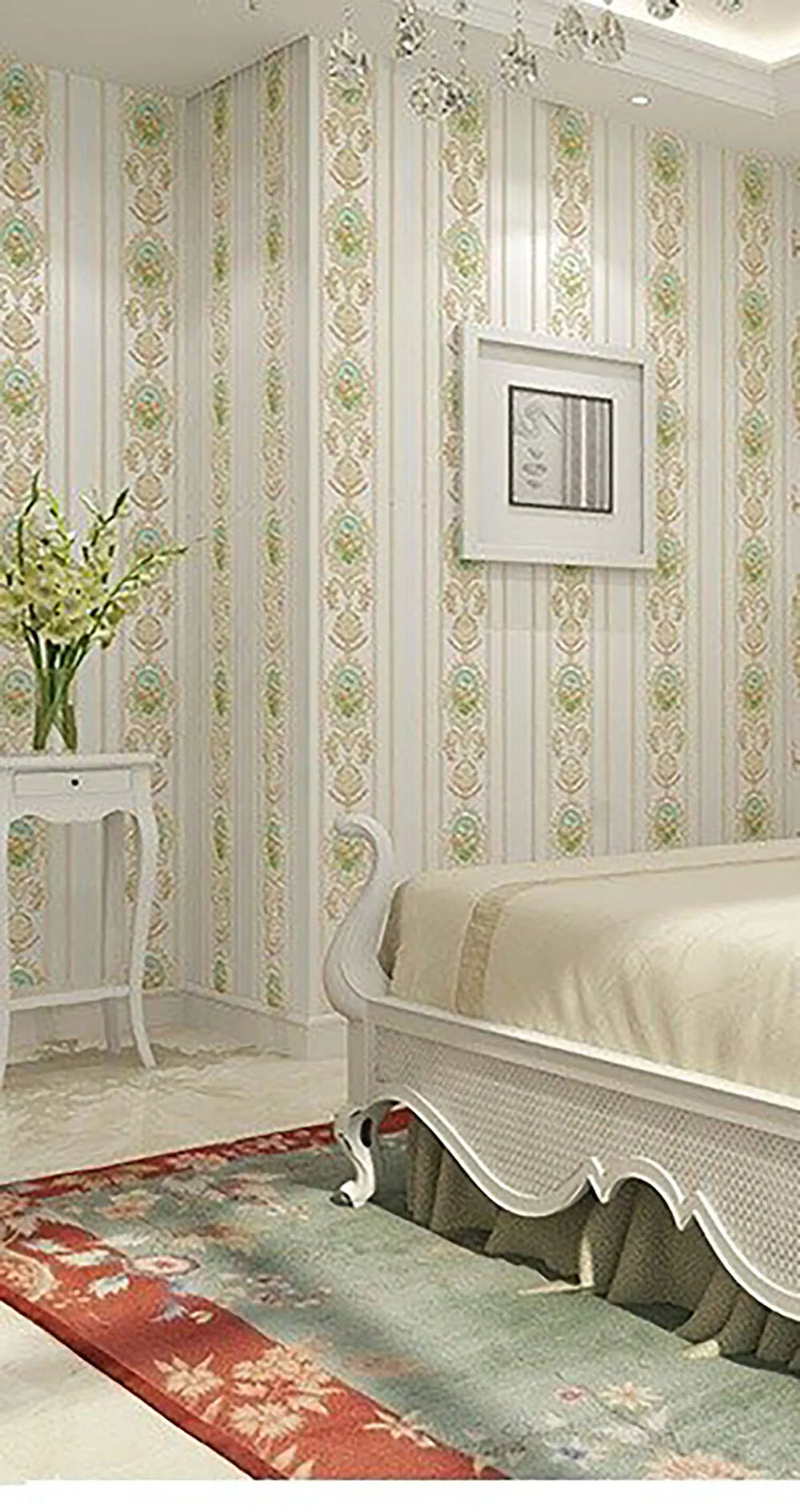 Self adhesive wallpaper simple and warm European three-dimensional relief wallpaper