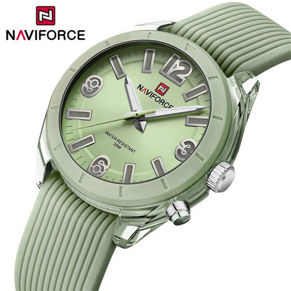 💚 Ladies Quartz Wristwatch NAVIFORCE Silicone Strap Waterproof 💚